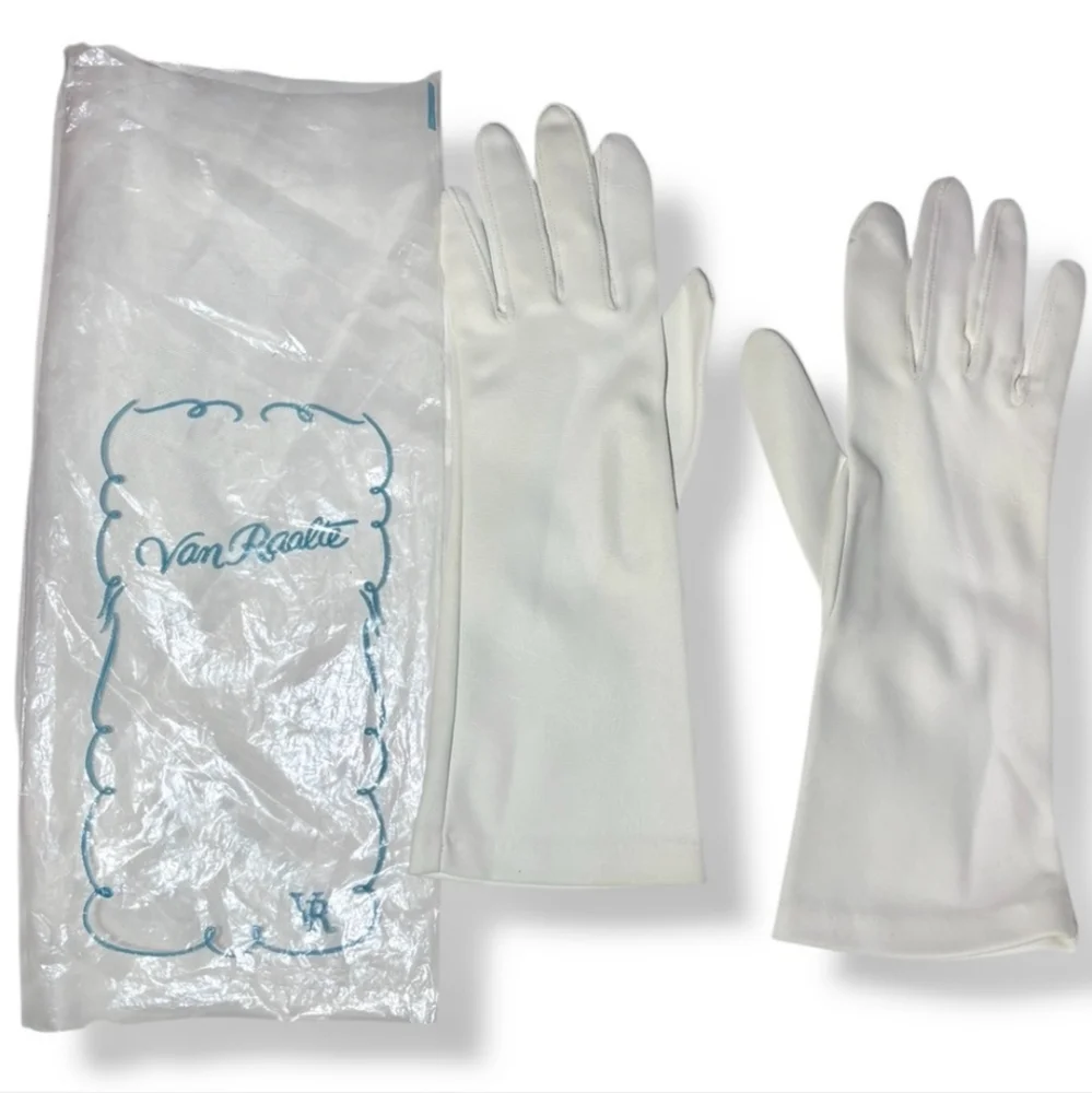 VAN RAALTE Off White Mid Arm Length Nylon Day Gloves VINTAGE